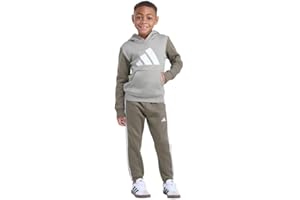 Adidas Youth Kids’ 2-Piece Tracksuit Outfit Set – Fleece Hoodie & Jogger Sweatpants, Midweight Activewear Outfit
