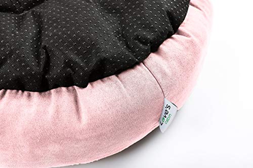 Love's cabin Round Donut Cat and Dog Cushion Bed, 20in Pet Bed for Cats or Small Dogs, Anti-Slip & Water-Resistant Bottom, Super Soft Durable Fabric Pet beds, Washable Luxury Cat & Dog Bed Pink