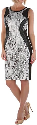 Madrilena Italian Designer Women Black Animal Print Sheath Sleeveless Dress US 6 IT 42