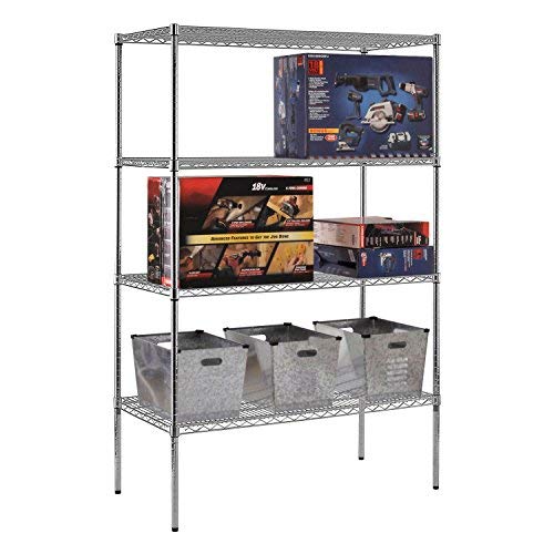 Sandusky WS482486C Heavy Duty Steel Adjustable Wire Shelving, 800 lbs