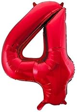 Unique Red Number 4 Shaped Large Foil Balloon 86cm 1 Piece view 4
