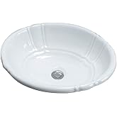 HomeStock Country Cottage Drop-in Bowl, 13 5/8 X 17 3/8 Inch and Depth 5 Inch - Modern Ceramic Bathroom Sink for Elegant and 