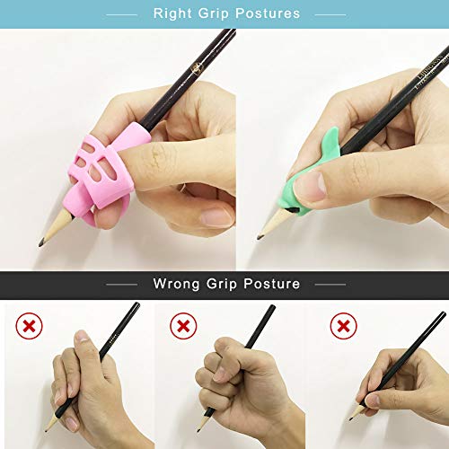 image for Gotega Pencil Grip, 100% Silicon Writing Aid Grips for Correct The Wro