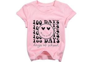 YHHR Toddler 100 Days of School Shirt Boys Girls Smile Face 100th Day of School Shirts Back to School Tee