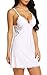 Avidlove Lingerie Women Chemise Lace Babydoll Full Slip Sleepwear Dress White Small