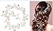 Bride Wedding Crystal Hair Vine Hair Accessories, 20 Inches Pearl and Crystal Beads Bridal Hair Vine Headband Wedding Head Pieces for Women and Girls, Gold