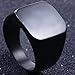 Stainless Steel Signet Ring Black Silver Gold Classical Cocktail Husband Father Valentine (Black, 5)
