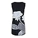 Women's Summer Sleeveless Mini A-Line Beach Sundress Vintage 3D Floral Print Tank Top Dress Chaofanjiancai