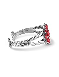 American West - Pulsera de plata de ley con piedras preciosas de coral rojo o turquesa, tamaño S, M o L