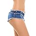 Romanstii Women Shorts Stretchable Low Waist Denim Micro Mini Jean Shorts For Girls Woman Juniors LIGHT BLUE XS