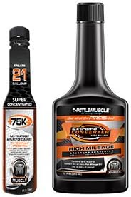 Throttle Muscle High Mileage Fuel System Cleaner and High Mileage Oil Treatment/Converter Package