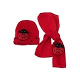 TOOGOO(R) Winter Cute Baby Infant Boy Girls Ladybug Warm Beanie Hat Cap + Scarf 2N1