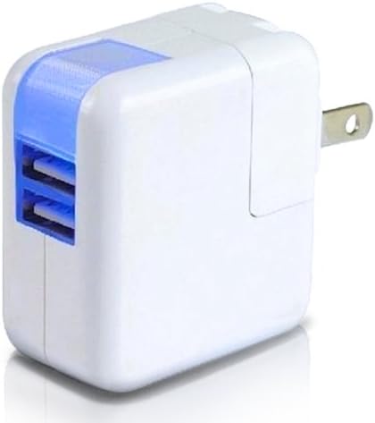 FLOWzzz Dual USB Fast Wall Charger Device For Apple iPhone, iPad, iPod, Samsung Galaxy S3, Motorola, HTC, Nokia 2.1 Amp 10W Travel Charging Device, Power Adapter - Protection Circuitry
