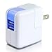 FLOWzzz Dual USB Fast Wall Charger Device For Apple iPhone, iPad, iPod, Samsung Galaxy S3, Motorola, HTC, Nokia 2.1 Amp 10W Travel Charging Device, Power Adapter - Protection Circuitry