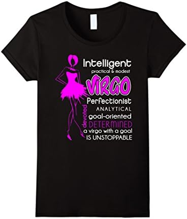 Womens Intelligent Practical Modest Virgo Zodiac Tshirt Small Black
