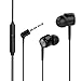 Earphones, Wotmic In Ear Headphones with Microphone Black Earbuds Stereo Sound In Line Control