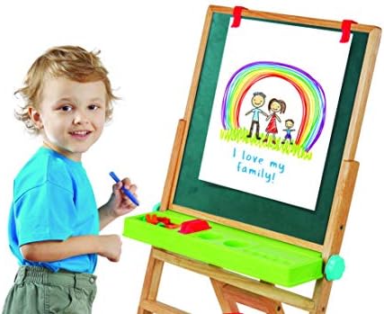 Giggles - My First Easel , 4 in 1 Double Sided Wooden Easel Board , Multicolour with Alphabet & Numbers , 3 Years & above , Preschool toys