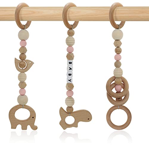Personalized Baby Gym Toys Set Wooden with Name Baby Play Gym Frame
