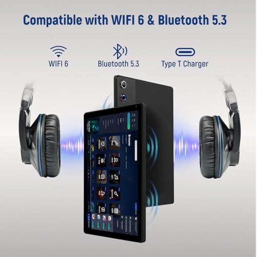Tablet, 10.4 inch Android 14 Tablet with 16GB RAM 128GB ROM 1TB TF Card Expandable Octa-Core, Widevine L1, 1280 * 800 HD Touchscreen, Face ID, Wi-Fi 6, Fast Charging