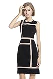 Yacun Women's Splice Color Block Business Pencil Sheath Dress For Work