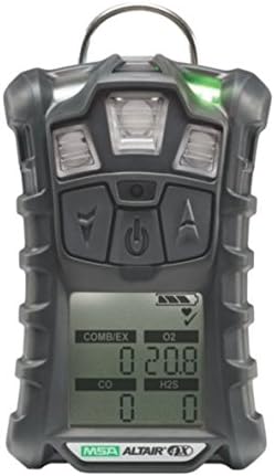 MSA 10107602 Charcoal ALTAIR 4X Portable Combustible Gas, Carbon Monoxide, Hydrogen Sulphide And Oxygen Monitor With Rechargeable Battery And Motion Alert 1/EA