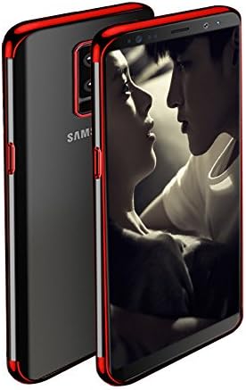 Galaxy S9 Plus Case, Slim Fit Clear PC Cover with Heavy Duty Protective TPU Bumper for Samsung Galaxy S9 Plus. (plus clear red)