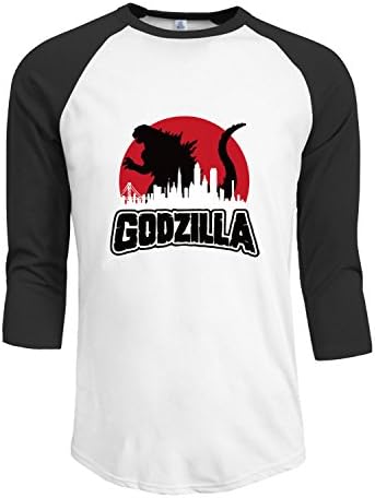 Godzilla 2016 Men's 3/4 Sleeve Raglan baseball Tee S Black