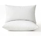 MIULEE 12x20 Pillow Inserts, Pack of 2 Feather Throw Pillow Inserts, Decorative Fluffy Cotton Fabric for Living Room Sofa Bed