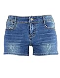 PHOENISING Women's Sexy Stretchy Fabric Distressed Denim Shorts