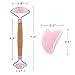 NOBLE DUCK Jade Roller and Gua Sha Set 100% Natural Rose Quartz Roller for Face Eyes Neck Body Massage Anti Aging Lengthen and Thicker Wooden Handle Comfortable to Gripthumb 4