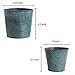 MyGift Set of 2 Decorative Mini Rustic Metal Garden Succulent Planters/Antique Style Round Flower Display Pots, Teal