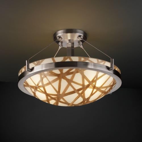 Justice Design Group 3FRM-9681-35-CONN 3Form 21" Round Bowl Semi Flush Mount Cei, Matte Black