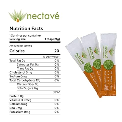 Nectave Agave Sweetener - Sugar Substitute Premium Blue Agave Nectar  Packets - Sugar Replacement Alternative Sweetener Ideal for Beverages,  Baking, Cooking, Coffee, and Tea On The Go Stick (100 Pack) in Kenya |