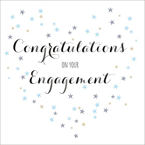 Claire Giles Greeting Cards, Wedding Card, Star Heart design Wedding Congratulations Greeting Card