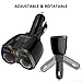 Car Charger, AceTend 2-Socket Cigarette Lighter Adapter Socket Splitter 12/24V 80W with LED Battery Voltage Display/Dual USB Car Charger 4.8 A/Type-C Port Charging for GPS/iPhone/Android and More