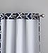 HLC.ME Lattice Print Thermal Insulated Room Darkening Blackout Grommet Tier Valance for Kitchen, Bedroom, Living Room & Small Windows - Navy Blue - 52