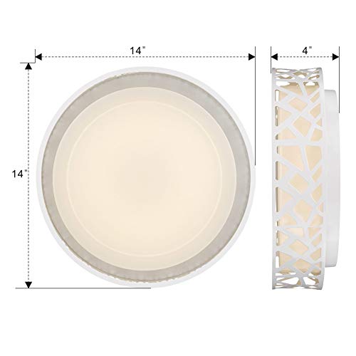 LED Flush Mount Ceiling Light, 14 Inch Dimmable Round Lighting Fixture, 20W 1400 Lumens 3000K Warm White, ETL Listed, Energy Star for Kitchen, Hallway, Bedroom, Stairways