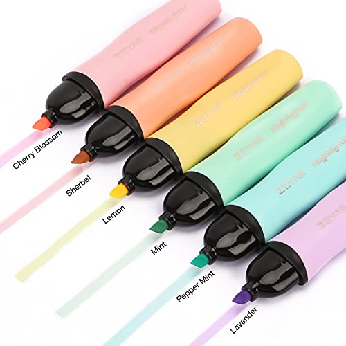 ZEYAR Aesthetic Highlighter Pen, Chisel Tip Marker Pen, AP Certified