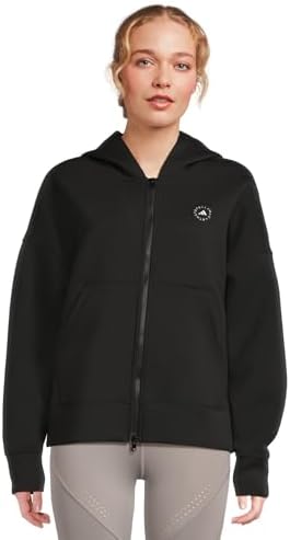 adidas Womens Cropped Zipped Hoodie IN3637 Black X-Large at Amazon