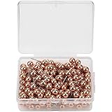200pcs Round Ball Plastic Pushpin Marking Thumbtack Pins Decorative DIY Tool(Rose Gold)