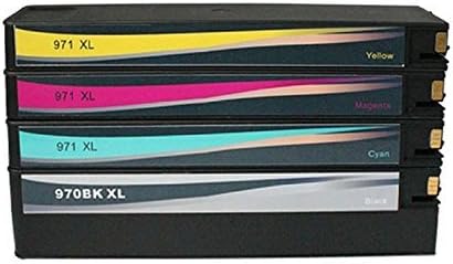 INKTONER 4 Replacement ink cartridges For 970XL 971XL CN625AM CN626AM CN627AM CN628AM Black Cyan Magenta Yellow Combo Pack Set High Yield Compatible with OfficeJet Pro X451DW, X451DN, X551DW, X476DN, X476DW, X576DW