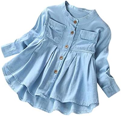 Denim Skirt,Lowprofile Toddler Kid Baby Girls Denim Ruched Long Sleeve T-Shirt Tops Blouse Clothing