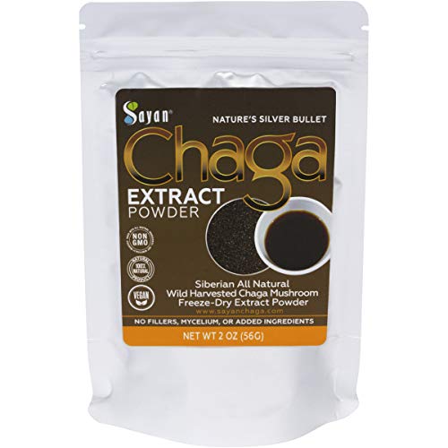 Sayan Siberian Wild Fresh Chaga Mushroom Extract Powder 2oz / 56g Organic Antioxidant Tea Energy Booster, Immune System Support, Promote Digestion, Focus Clarity Supplement. Use for Instant Coffee Mix (Best Way To Freeze Herbs)