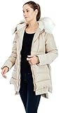 Valuker Women's Down Coat With Fur Hood With 90% Down Parka Puffer Jacket