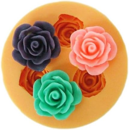 Homwish - DIY Large 3 Flowers Shape Ice/Cake/Chocolate/Sugar Decorating Silicone Mini Cube Craft Fondant Mold Tray