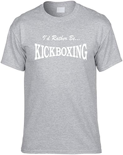 Mens Funny T-Shirt Size XL (I'D RATHER BE KICKBOXING) Unisex Men's Shirt