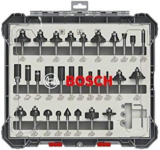 Bosch Professional 30 pcs. Mixed Router Bit Set (for Wood diameter 1/4 Inch Shank, Accessory Router)