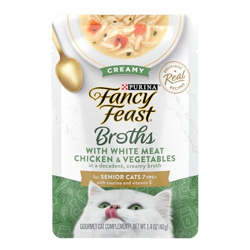 Purina Fancy Feast Lickable Senior Cat Food Broth Topper Creamy (16