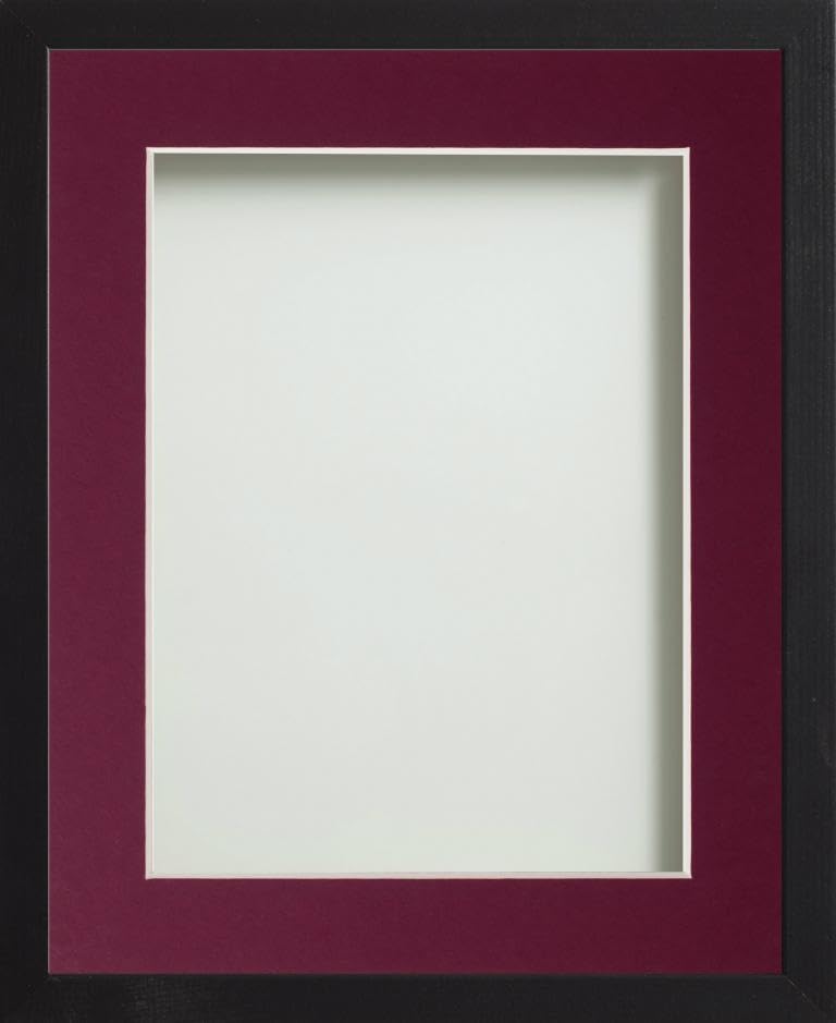 Frame Company Webber Black with Plum Mount, 9x7 for 7x5 inch