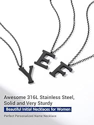 PROSTEEL Mens Chain Inital Neckles F Monogram